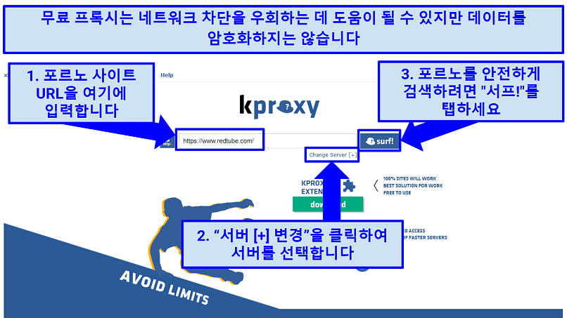 A screenshot showing how to bypass porn network blocks with a proxy