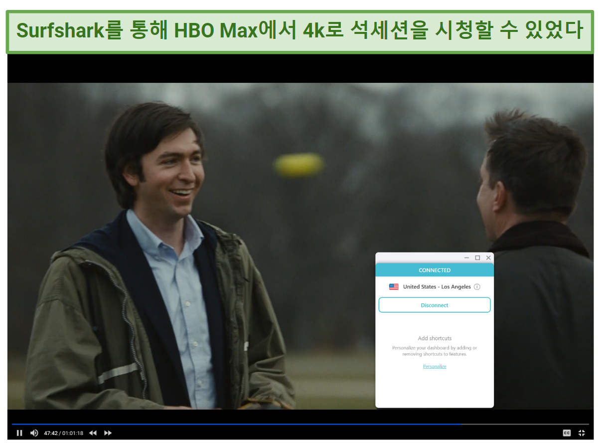 Screenshot of Succession streaming in 4K on HBO Max using Surfshark