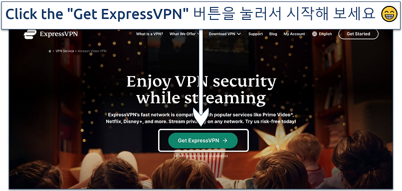 Screenshot of ExpressVPN's streaming page