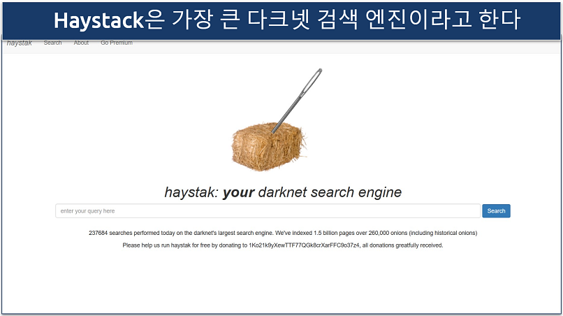 Image showing the landing page of Haystack browser